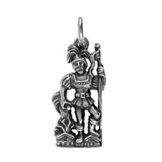Anhänger Sankt Florian in echt Sterling-Silber 925 oder Gold, Charm, Ketten- oder Bettelarmband-Anhänger