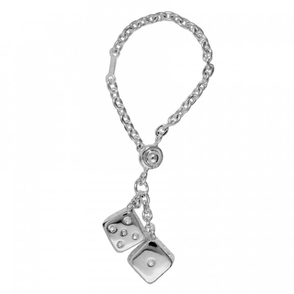 Anhänger Würfel mit Schlüsselkette echt Sterling-Silber 925