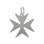 Anhänger Malteser, Johanniter, Amalfi Kreuz in echt Sterling-Silber 925, Charm, Ketten- oder Bettelarmband-Anhänger