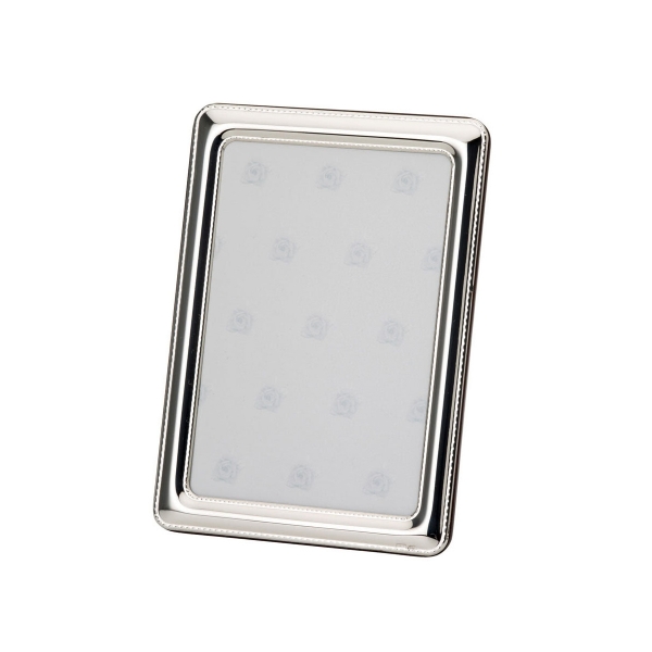 Fotorahmen in echt Sterling-Silber 925, 9 x 13 cm, Perlrand