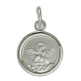 Anhänger Schutzengelplättchen "Gott schütze Dich" in echt Sterling-Silber 925, Charm, Ketten- oder Bettelarmband-Anhänger