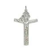 Anhänger Kreuz Herz Jesu in echt Sterling-Silber 925 oder Gold, Ketten- oder Schlüssel-Anhänger