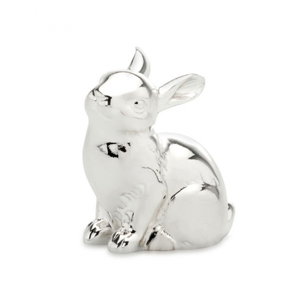 Dekofigur Hase sitzend versilbert