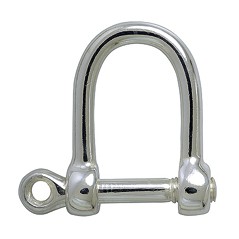 Schlüsselring Schäkel mit Schraubverschlusssicherung, Schlüsselmechanik in Sterling-Silber 925 für Anhänger