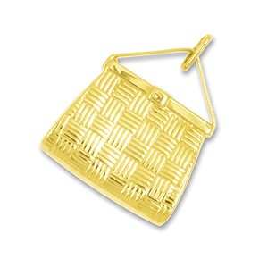 Anhänger Handtasche in echt Gold, Charm, Ketten- oder Bettelarmband-Anhänger