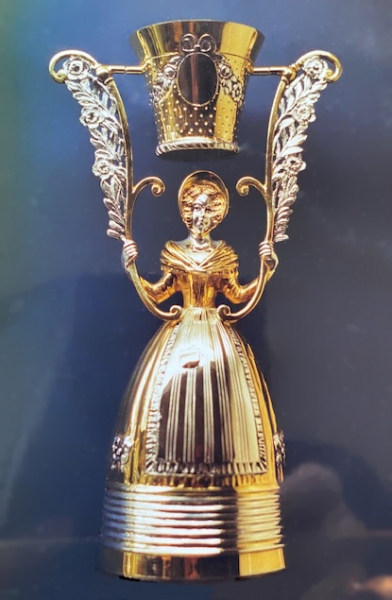 Brautbecher, Doppelpokal in echt Sterling-Silber 925 teilvergoldet