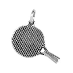 Anhänger Tischtennisschläger in echt Sterling-Silber 925 oder Gold, Charm, Ketten- oder Bettelarmband-Anhänger