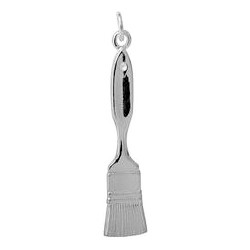 Anhänger Flachpinsel in echt Sterling-Silber 925 oder Gold, Ketten- oder Schlüssel-Anhänger