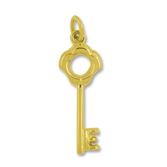 Anhänger Schlüssel antik in echt Gelbgold, Charm, Ketten- oder Bettelarmband-Anhänger