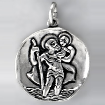Anhänger Nothelfer Christophorus in echt Sterling-Silber 925 oder Gold, Ketten- oder Schlüssel-Anhänger