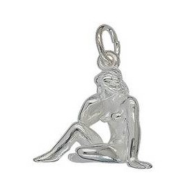 Anhänger Jungfrau, Tierkreiszeichen in echt Sterling-Silber 925 oder Gelbgold, Ketten- oder Schlüssel-Anhänger