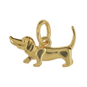 Anhänger Dackel, Hund in echt Sterling-Silber 925 oder Gold, Charm, Ketten- oder Bettelarmband-Anhänger