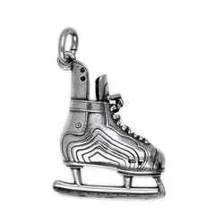Anhänger Eishockeyschlittschuh in echt Sterling-Silber 925 oder Gold, Ketten- oder Schlüssel-Anhänger