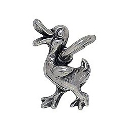 Anhänger Ente in echt Sterling-Silber 925, Charm, Ketten- oder Bettelarmband-Anhänger