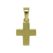 Anhänger Kreuz in echt Gelbgold 585 mattiert, Charm, Ketten- oder Bettelarmband-Anhänger