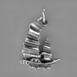 Anhänger Dschunke, Segelschiff in echt Sterling-Silber 925 oder Gold, Charm, Ketten- oder Bettelarmband-Anhänger