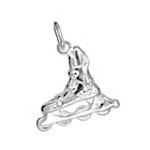 Anhänger Inline Skate, Rollerblade, Inliner in echt Sterling-Silber 925 oder Gelbgold, Charm, Ketten- oder Bettelarmband-Anhänger