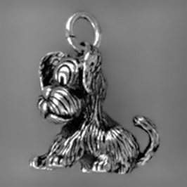 Anhänger Hund in echt Sterling-Silber 925 oder Gold, Ketten- oder Schlüssel-Anhänger