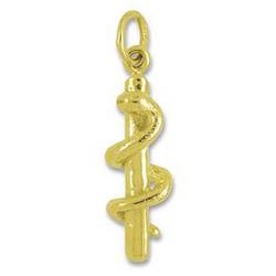 Anhänger Schlange in echt Sterling-Silber 925 oder Gold, Charm, Ketten- oder Bettelarmband-Anhänger