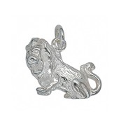 Anhänger Löwe, Tierkreiszeichen in echt Sterling-Silber 925 und Gelbgold, Charm, Ketten- oder Bettelarmband-Anhänger