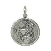 Anhänger St. Georg in echt Sterling-Silber 925 oder Gelbgold, Charm, Ketten- oder Bettelarmband-Anhänger