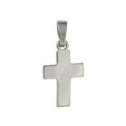 Anhänger Kreuz in echt Weißgold 585, Charm, Ketten- oder Bettelarmband-Anhänger