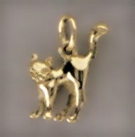 Anhänger Katze in echt Sterling-Silber 925 oder Gold, Charm, Ketten- oder Bettelarmband-Anhänger
