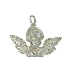 Anhänger Engel, Putte in echt Sterling-Silber 925 oder Gelbgold, Ketten- oder Schlüssel-Anhänger