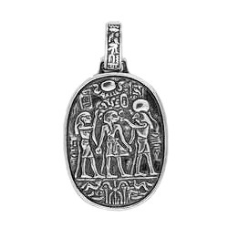 Anhänger Ägyptische Hieroglyphen in echt Sterling-Silber 925 und Gold, Ketten- oder Schlüssel-Anhänger