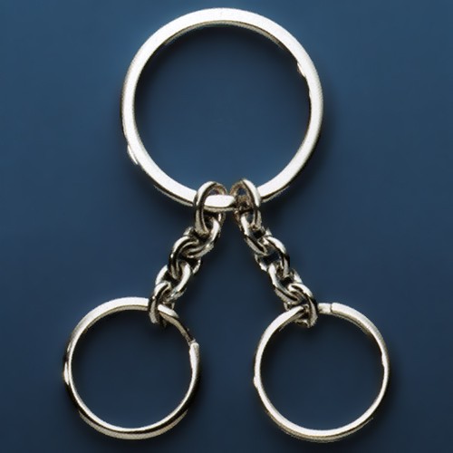 Sprengring mit zwei Schlüsselringen und Ankerketten, Schlüsselmechanik in Sterling-Silber 925/000 für Anhänger