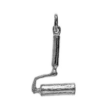 Anhänger Farbroller, Malerwalze in echt Sterling-Silber 925, Charm, Ketten- oder Bettelarmband-Anhänger