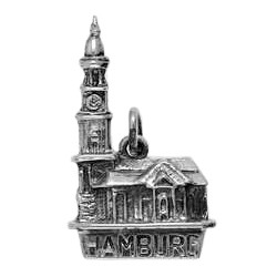Anhänger Hamburg, Hauptkirche Sankt Michaelis, Michel in echt Sterling-Silber 925 oder Gold, Charm, Ketten- oder Schlüssel-Anhänger