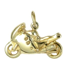 Anhänger Superbike in echt Sterling-Silber 925 oder Gold, Charm, Ketten- oder Bettelarmband-Anhänger