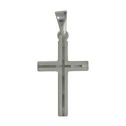 Anhänger Kreuz in echt Sterling-Silber 925 rhodiniert, Charm, Ketten- oder Bettelarmband-Anhänger