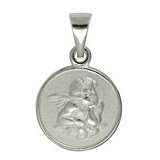 Anhänger Schutzengelplättchen "Gott schütze Dich" in echt Sterling-Silber 925 oder Gold, Charm, Ketten- oder Bettelarmband-Anhänger