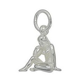 Anhänger Jungfrau, Sternzeichen in echt Sterling-Silber 925 oder Gold, Charm, Ketten- oder Bettelarmband-Anhänger