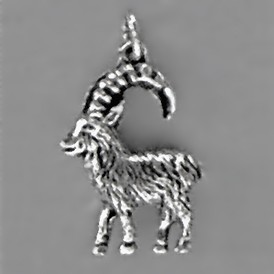 Anhänger Steinbock, Sternzeichen in echt Sterling-Silber und Gold, Ketten- oder Schlüssel-Anhänger