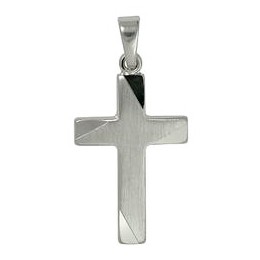 Anhänger Kreuz in echt Sterling-Silber 925 seidenmatt glänzend, Ketten- oder Schlüssel-Anhänger
