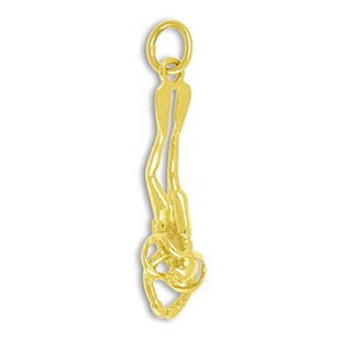 Anhänger Taucher in echt Gelbgold, Charm, Ketten- oder Bettelarmband-Anhänger