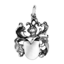 Anhänger Wappen mit Ritterhelm in echt Sterling-Silber 925 oder Gold, Ketten- oder Schlüssel-Anhänger
