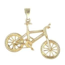 Anhänger Mountainbike, Geländefahrrad in echt Sterling-Silber 925 oder Gold, Ketten- oder Schlüssel-Anhänger