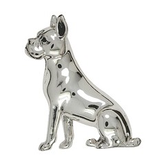 Zierfigur Boxer, Hund in echt Sterling-Silber 925 oder Gelbgold, Standmodell
