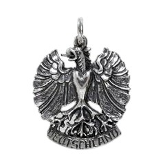 Anhänger Bundeswappen, Staatswappen der Bundesrepublik Deutschland in echt Sterling-Silber 925 oder Gold, Charm, Ketten- oder Schlüssel-Anhänger