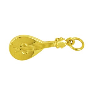 Anhänger Mandoline in echt Gold, Charm, Ketten- oder Bettelarmband-Anhänger