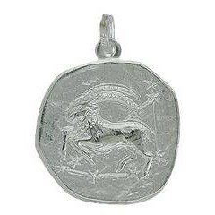 Anhänger Steinbock, Sternzeichen in echt Sterling-Silber 925 oder Gelbgold, Charm, Ketten- oder Schlüssel-Anhänger