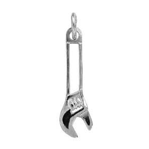 Anhänger Rollgabelschlüssel in echt Sterling-Silber 925 oder Gold, Charm, Ketten- oder Bettelarmband-Anhänger