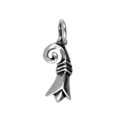 Anhänger Baslerstab in echt Sterling-Silber 925 oder Gold, Charm, Ketten- oder Bettelarmband-Anhänger