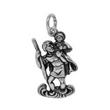 Anhänger Christopherus in echt Sterling-Silber 925 oder Gold, Charm, Ketten- oder Bettelarmband-Anhänger