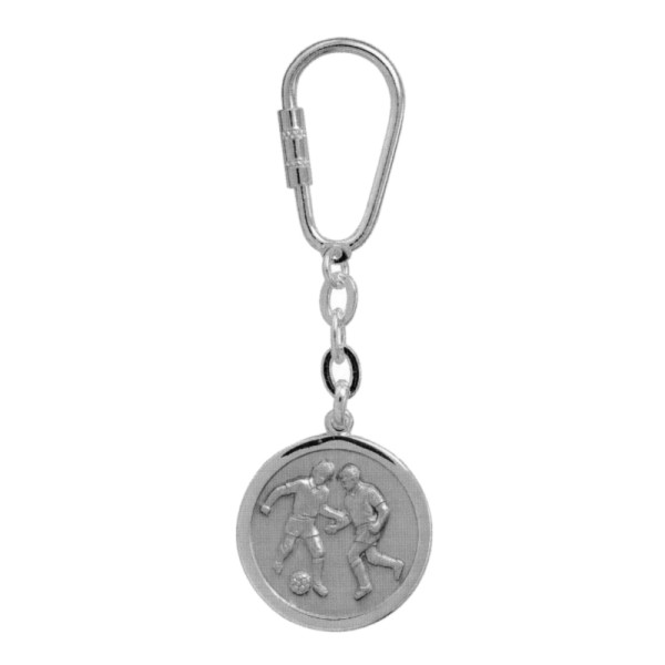 Schlüsselanhänger Fußballspieler in echt Sterling-Silber 925 mit Schlüsselring und Kette