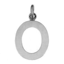 Anhänger Buchstabe "O" in echt Sterling-Silber 925 weiß, Ketten- oder Schlüssel-Anhänger